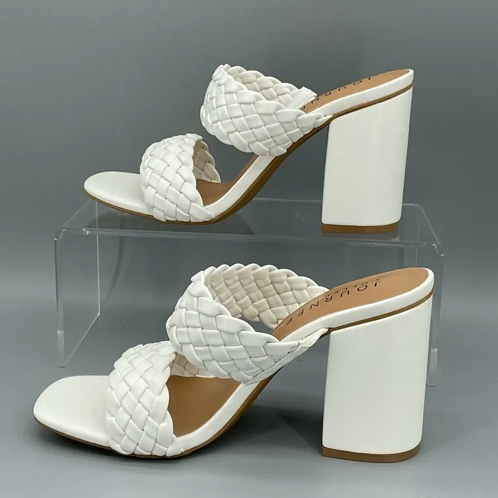 NEW Journee Collection Women’s Melissa Dress Sandals White Size 7.5